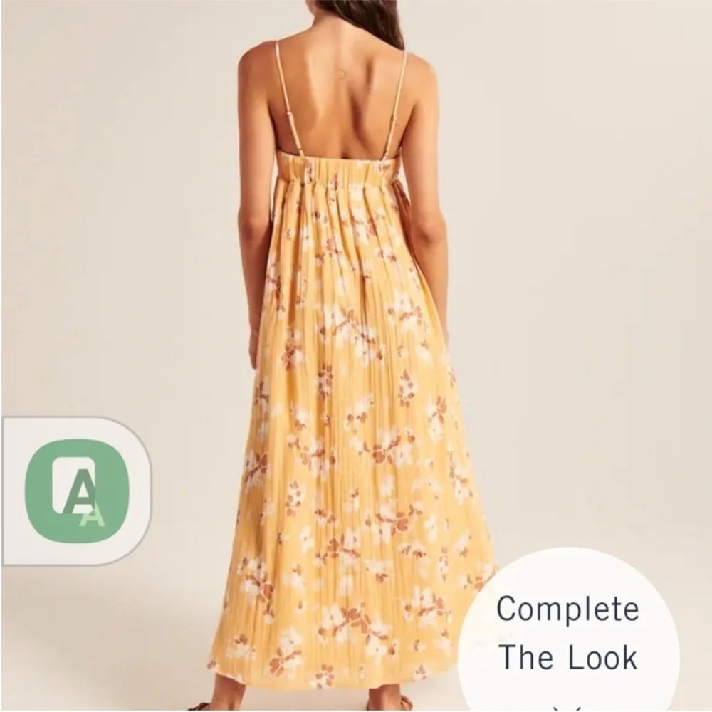 Abercrombie Yellow Floral Gauze Maxi Dress